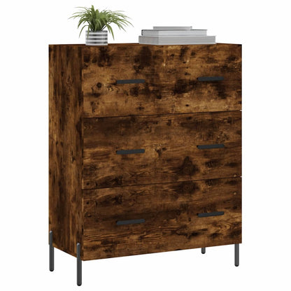 Dressoir 69,5X34X90 Cm Bewerkt Hout Gerookt Eikenkleurig