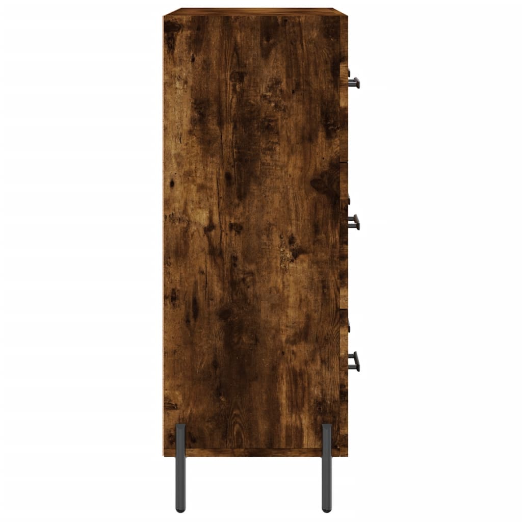 Dressoir 69,5X34X90 Cm Bewerkt Hout Gerookt Eikenkleurig