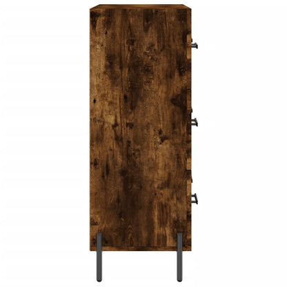 Dressoir 69,5X34X90 Cm Bewerkt Hout Gerookt Eikenkleurig