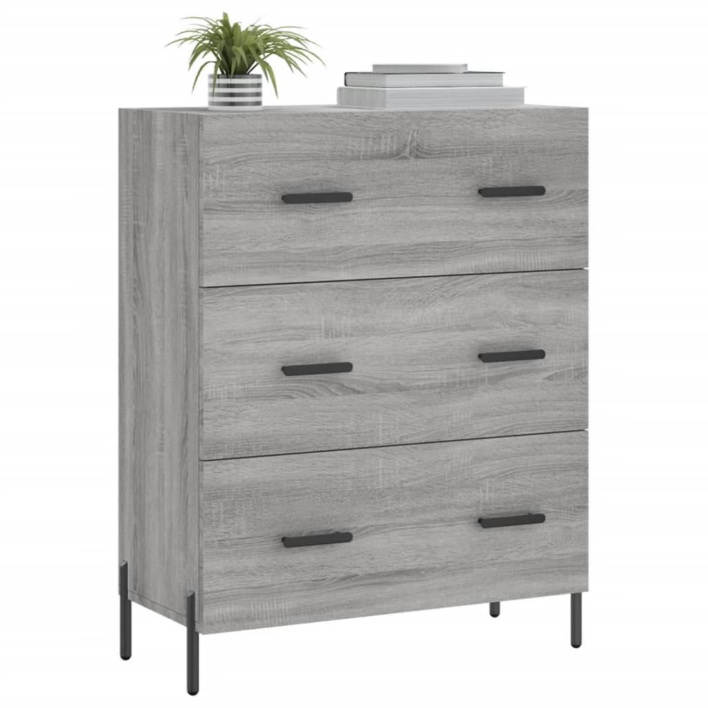 Dressoir 69,5X34X90 Cm Bewerkt Hout Grijs Sonoma Eikenkleurig