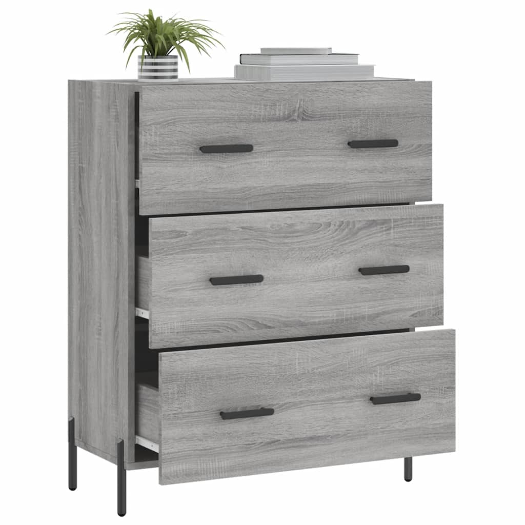 Dressoir 69,5X34X90 Cm Bewerkt Hout Grijs Sonoma Eikenkleurig