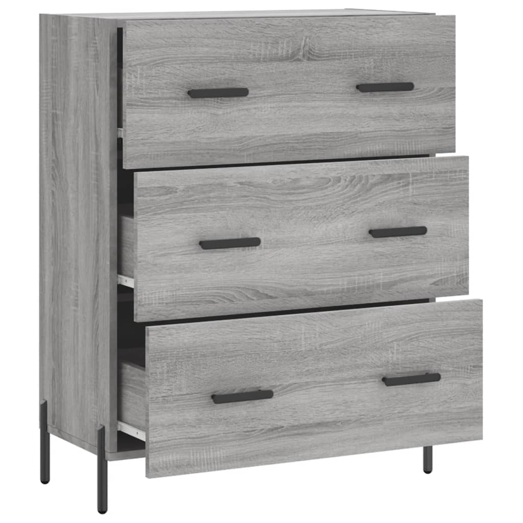 Dressoir 69,5X34X90 Cm Bewerkt Hout Grijs Sonoma Eikenkleurig