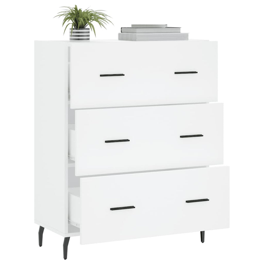 Dressoir 69,5X34X90 Cm Bewerkt Hout Wit