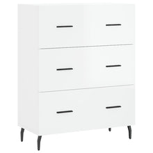 Dressoir 69,5X34X90 Cm Bewerkt Hout Hoogglans Wit