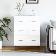 Sideboard 69.5x34x90 cm treated wood high gloss white