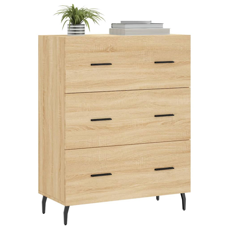 Dressoir 69,5X34X90 Cm Bewerkt Hout Kleurig Sonoma eiken