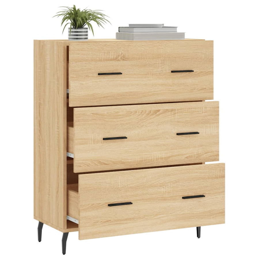 Dressoir 69,5X34X90 Cm Bewerkt Hout Kleurig Sonoma eiken