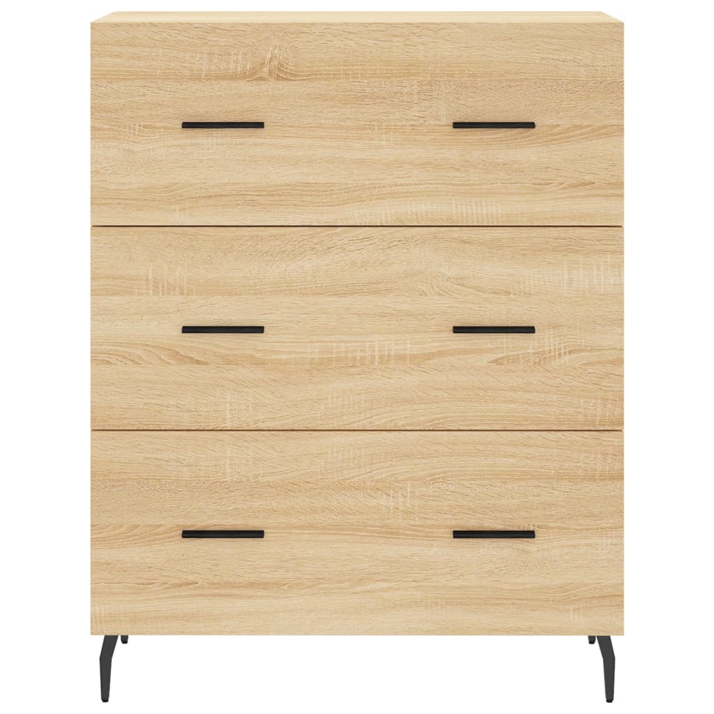 Dressoir 69,5X34X90 Cm Bewerkt Hout Kleurig Sonoma eiken
