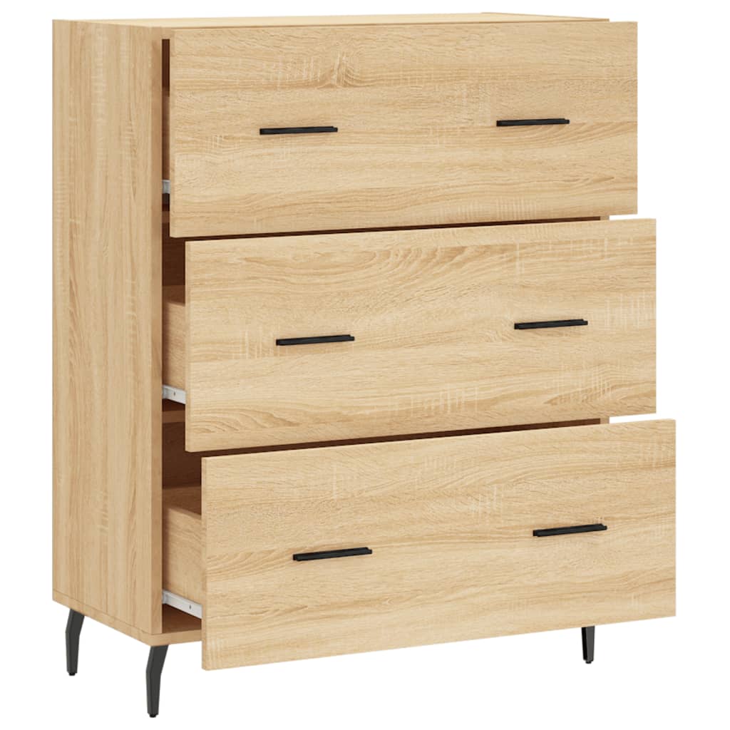 Dressoir 69,5X34X90 Cm Bewerkt Hout Kleurig Sonoma eiken