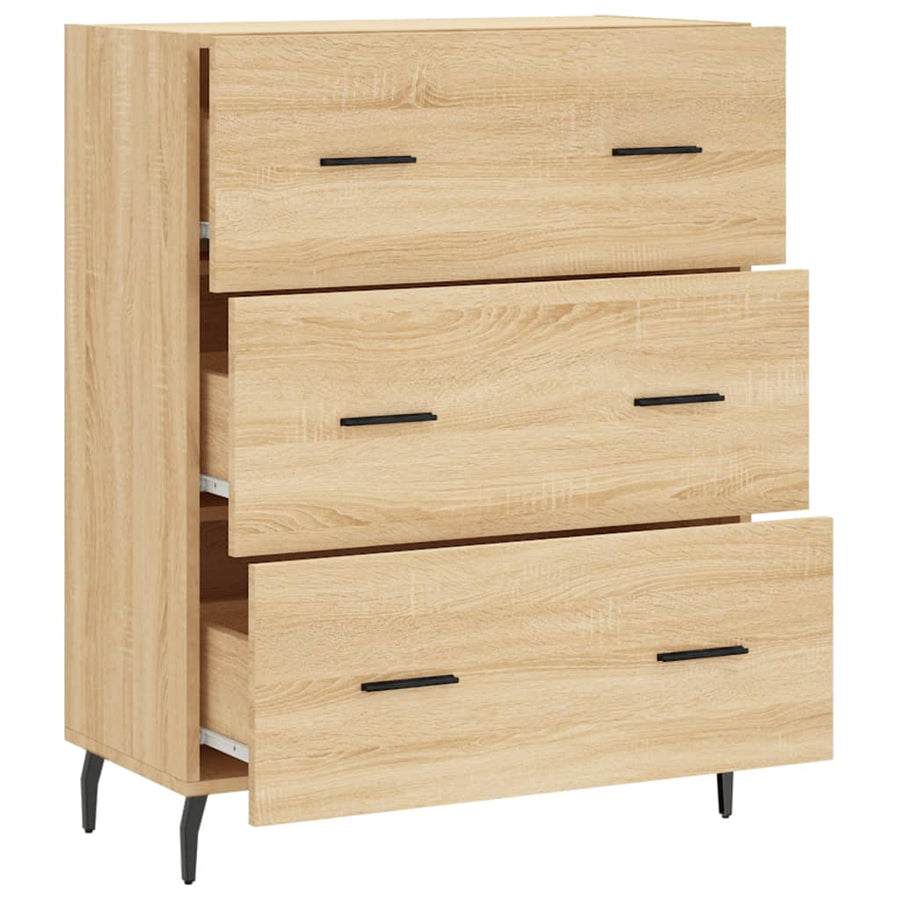 Dressoir 69,5X34X90 Cm Bewerkt Hout Kleurig Sonoma eiken