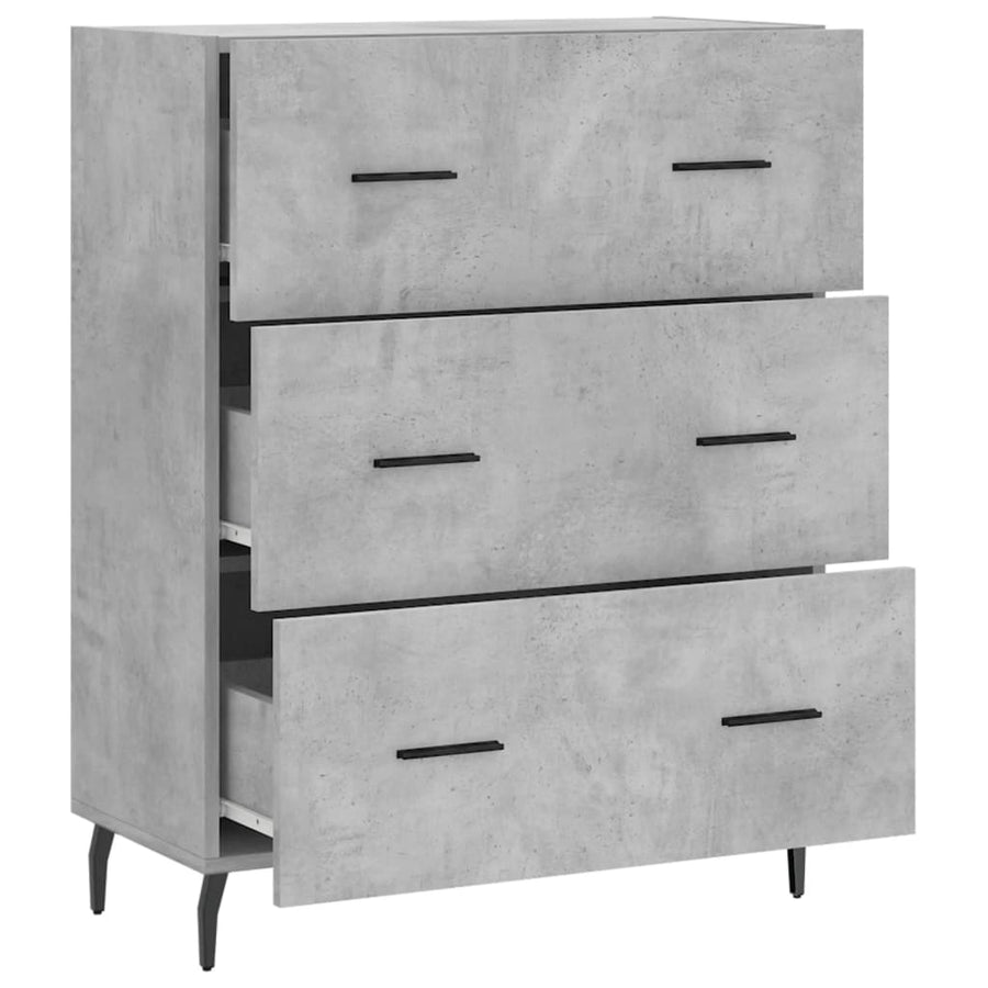 Dressoir 69,5X34X90 Cm Bewerkt Hout Betongrijs