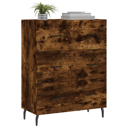 Dressoir 69,5X34X90 Cm Bewerkt Hout Kleurig Gerookt eiken
