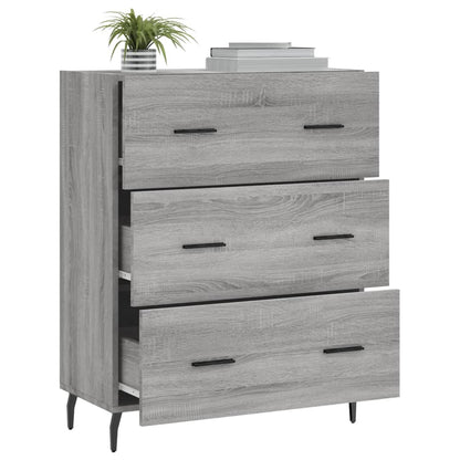 Dressoir 69,5X34X90 Cm Bewerkt Hout Eikenkleurig Grijs sonoma