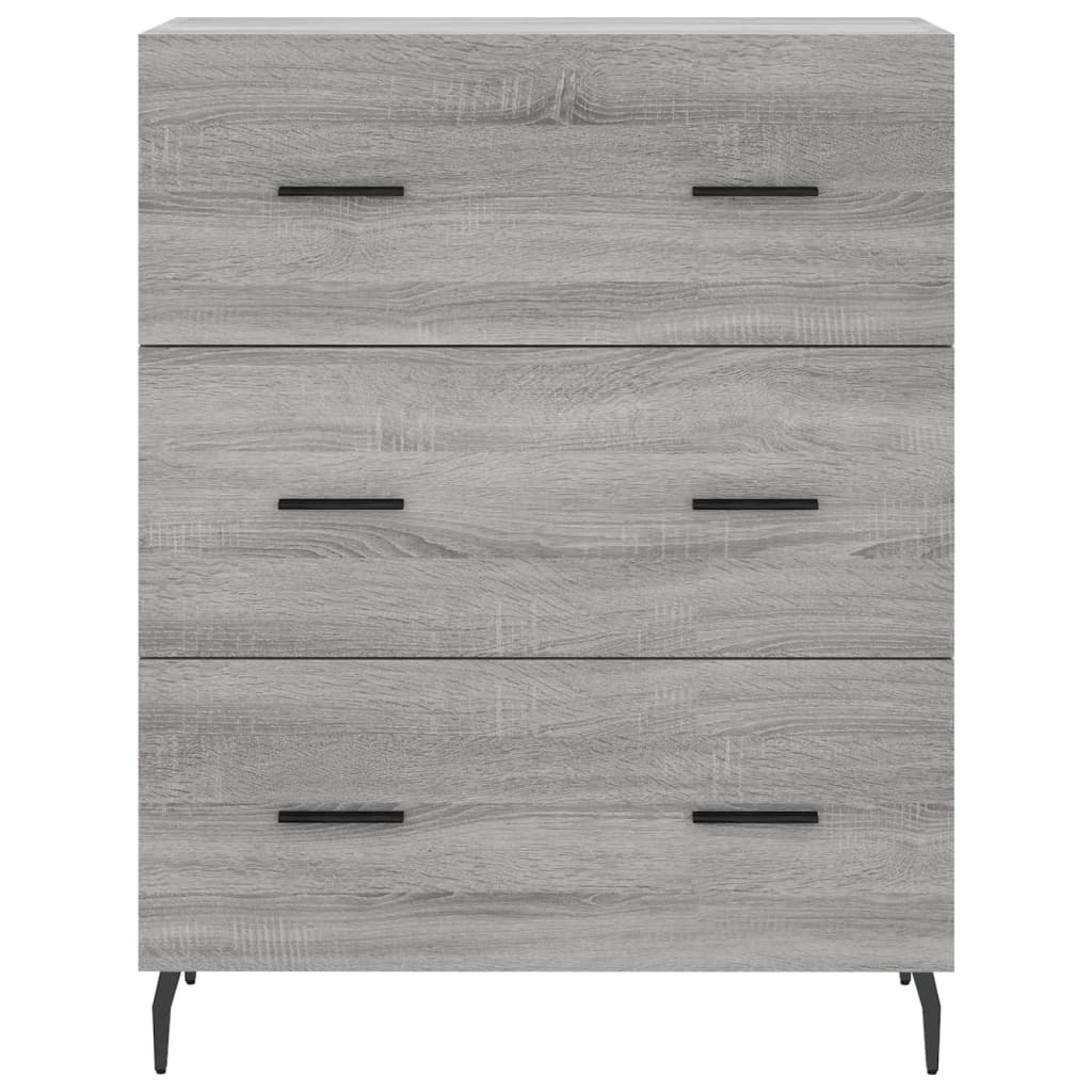 Dressoir 69,5X34X90 Cm Bewerkt Hout Eikenkleurig Grijs sonoma