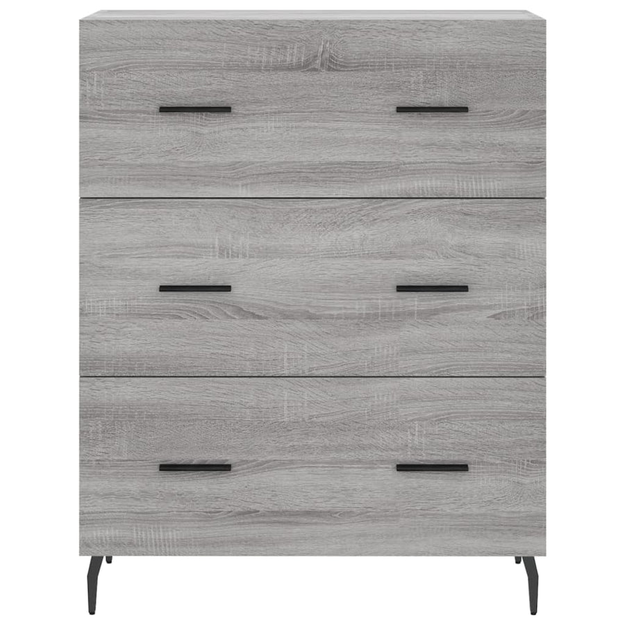 Dressoir 69,5X34X90 Cm Bewerkt Hout Eikenkleurig Grijs sonoma
