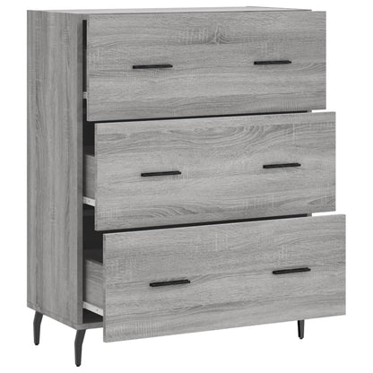 Dressoir 69,5X34X90 Cm Bewerkt Hout Eikenkleurig Grijs sonoma