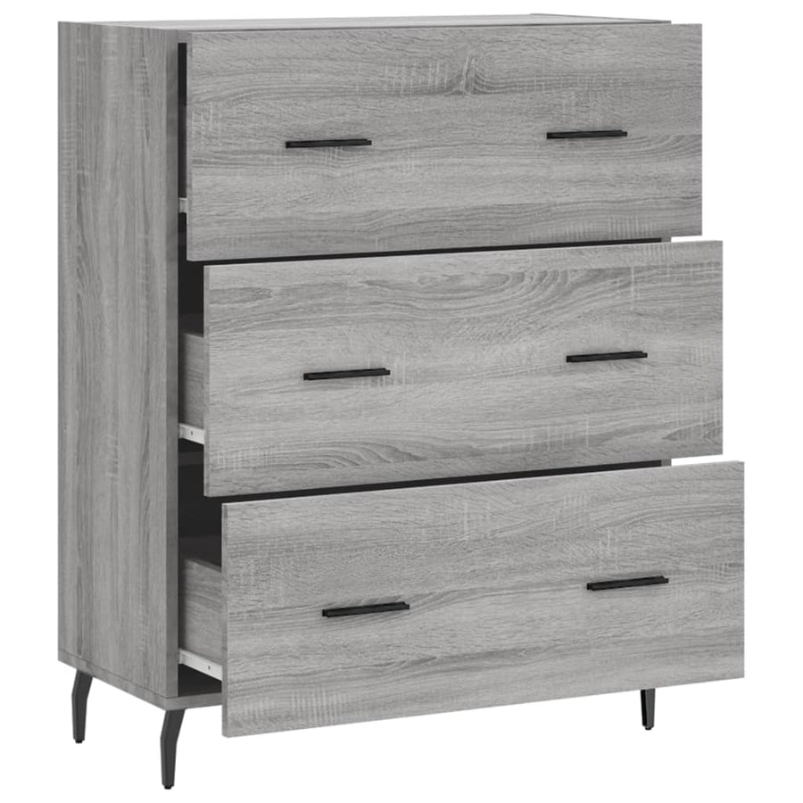 Dressoir 69,5X34X90 Cm Bewerkt Hout Eikenkleurig Grijs sonoma