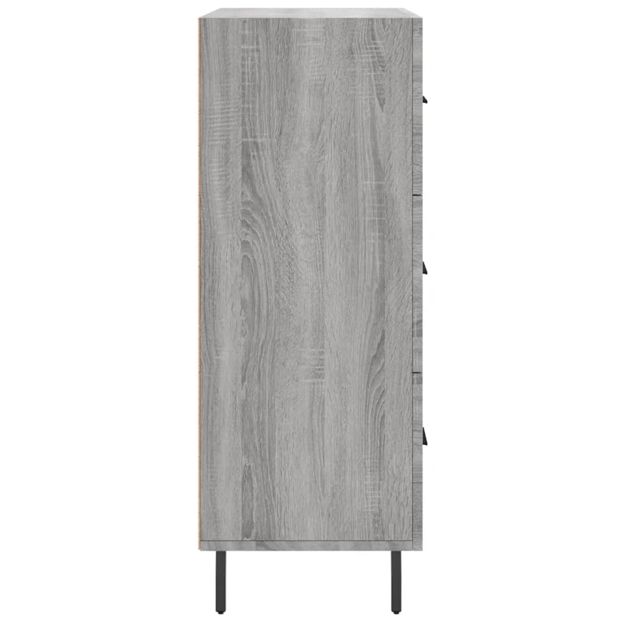 Dressoir 69,5X34X90 Cm Bewerkt Hout Eikenkleurig Grijs sonoma