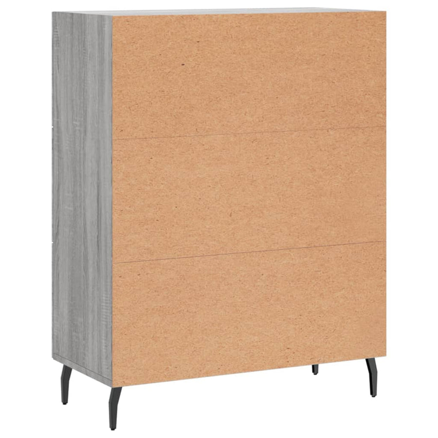 Dressoir 69,5X34X90 Cm Bewerkt Hout Eikenkleurig Grijs sonoma