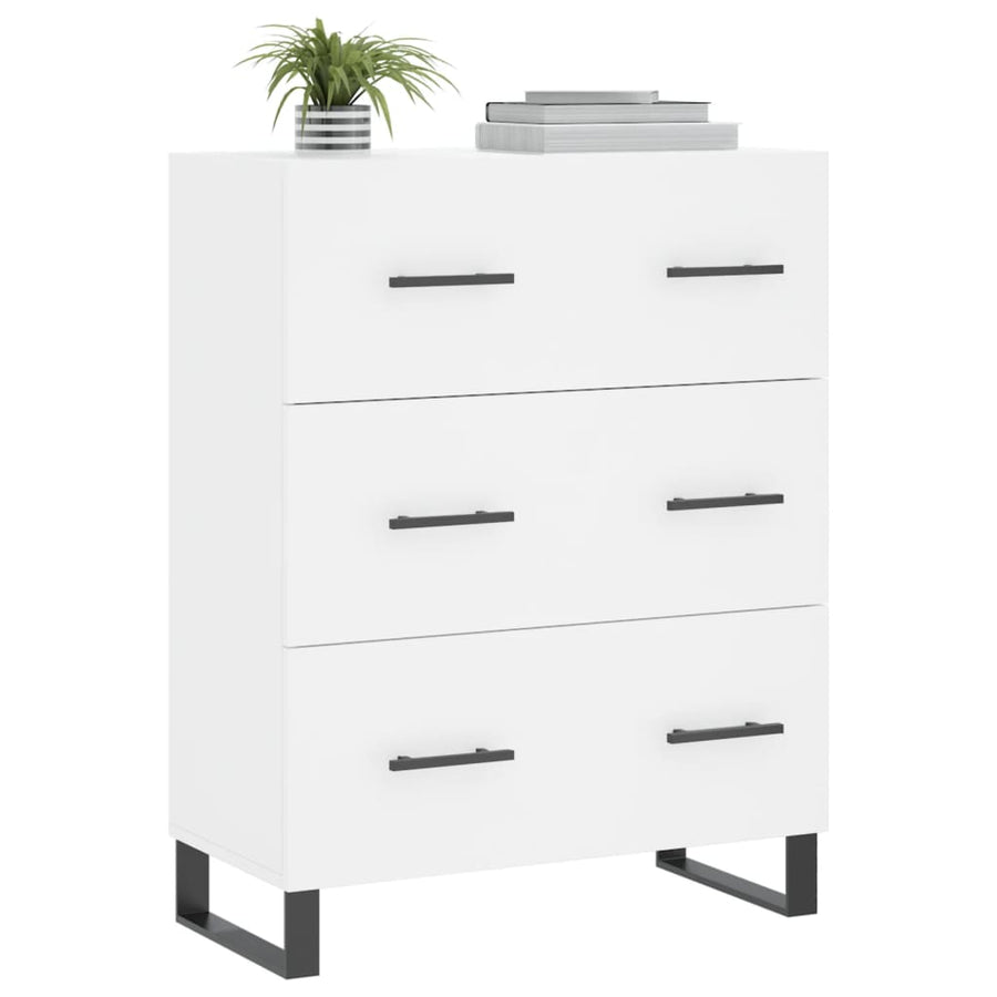 Dressoir 69,5X34X90 Cm Bewerkt Hout Wit