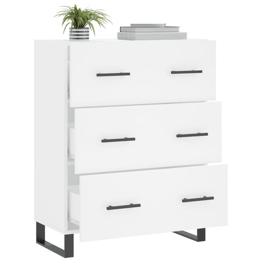 Dressoir 69,5X34X90 Cm Bewerkt Hout Wit