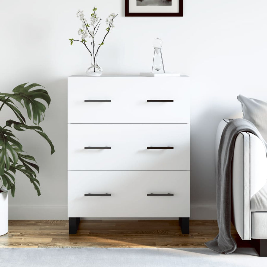 Dressoir 69,5X34X90 Cm Bewerkt Hout Wit