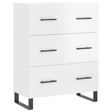Dressoir 69,5X34X90 Cm Bewerkt Hout Hoogglans Wit