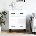 Dressoir 69,5x34x90 cm bewerkt hout hoogglans wit
