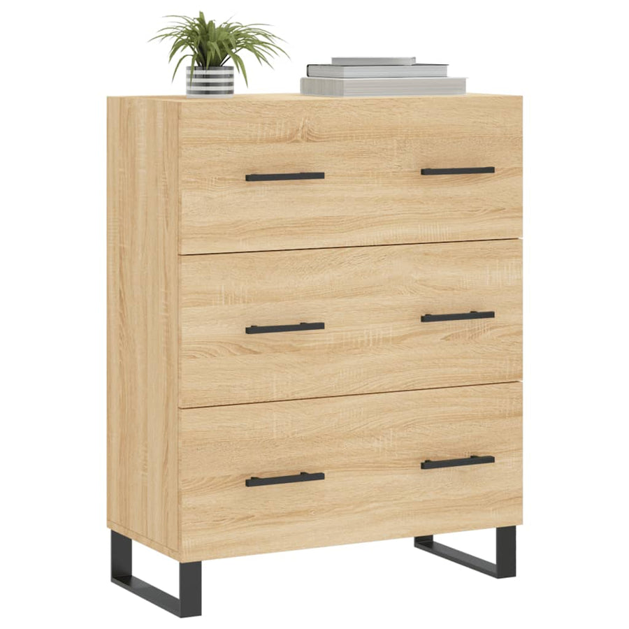 Dressoir 69,5x34x90 cm bewerkt hout sonoma eikenkleurig