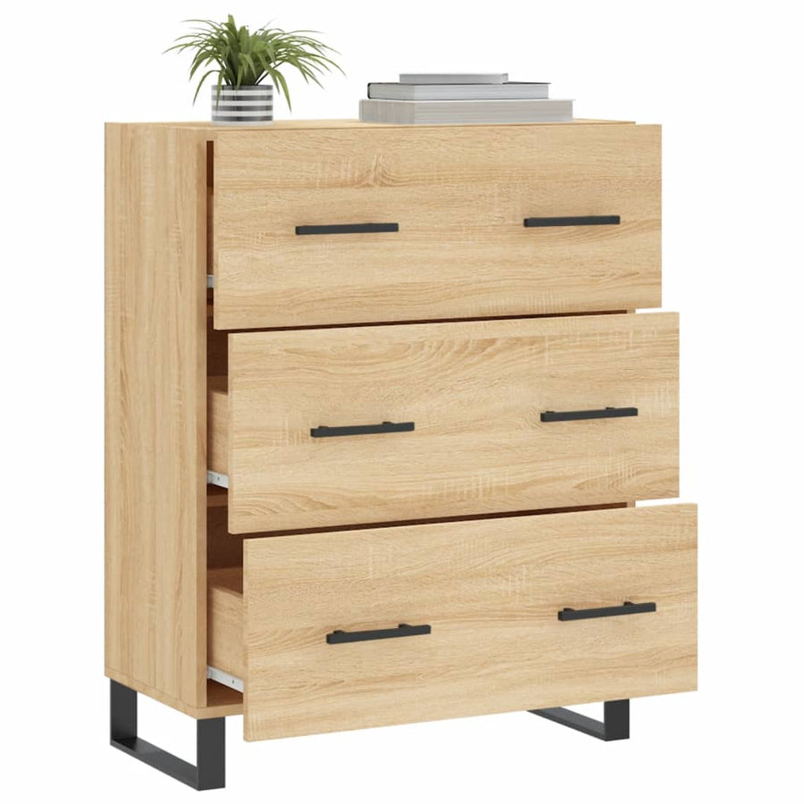 Dressoir 69,5x34x90 cm bewerkt hout sonoma eikenkleurig