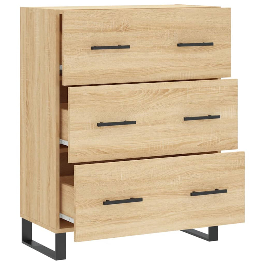 Dressoir 69,5x34x90 cm bewerkt hout sonoma eikenkleurig
