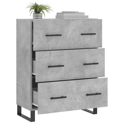Dressoir 69,5X34X90 Cm Bewerkt Hout Betongrijs