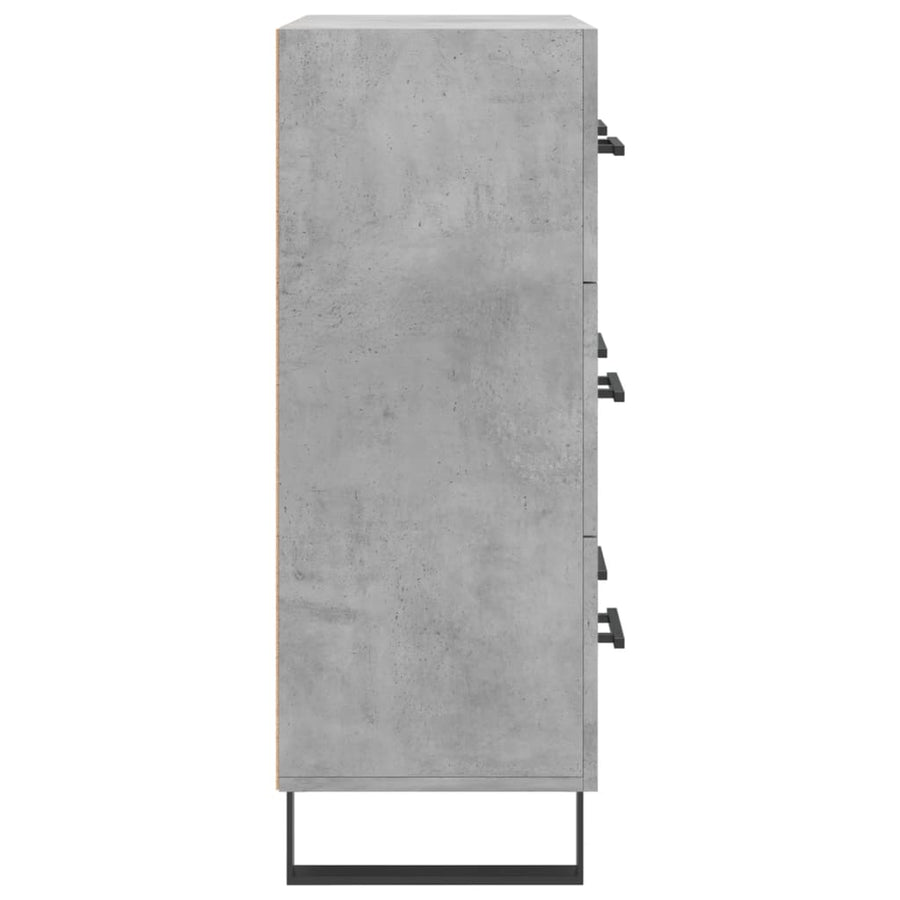 Dressoir 69,5X34X90 Cm Bewerkt Hout Betongrijs