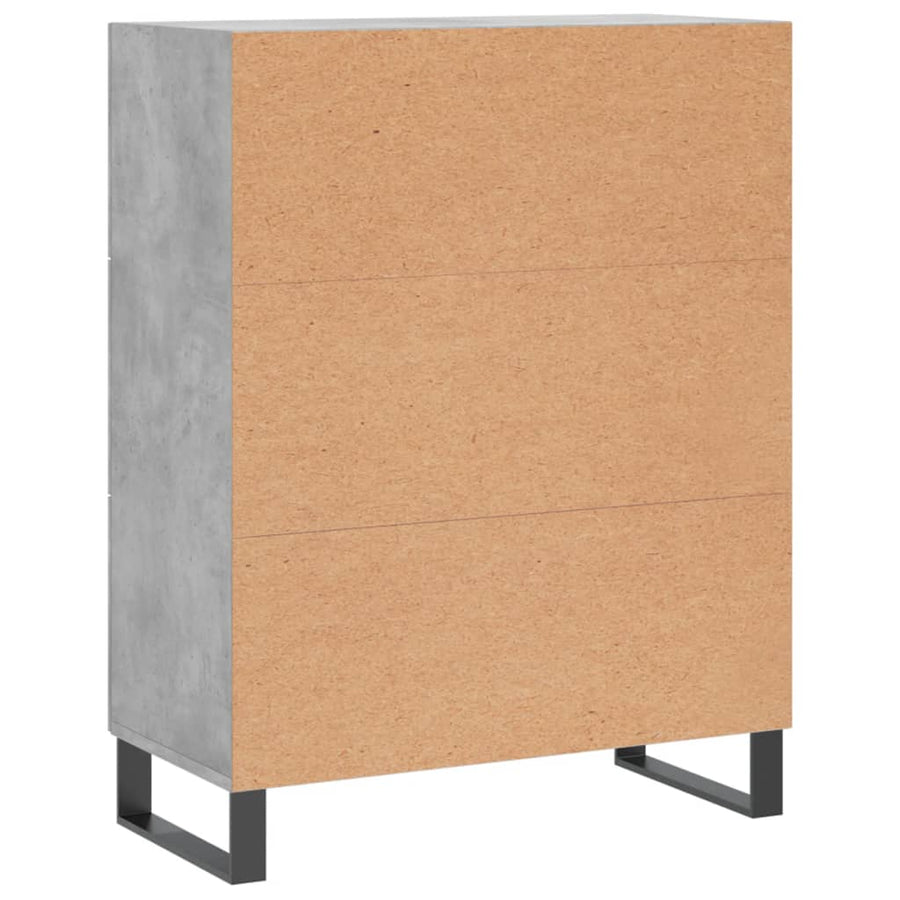Dressoir 69,5X34X90 Cm Bewerkt Hout Betongrijs