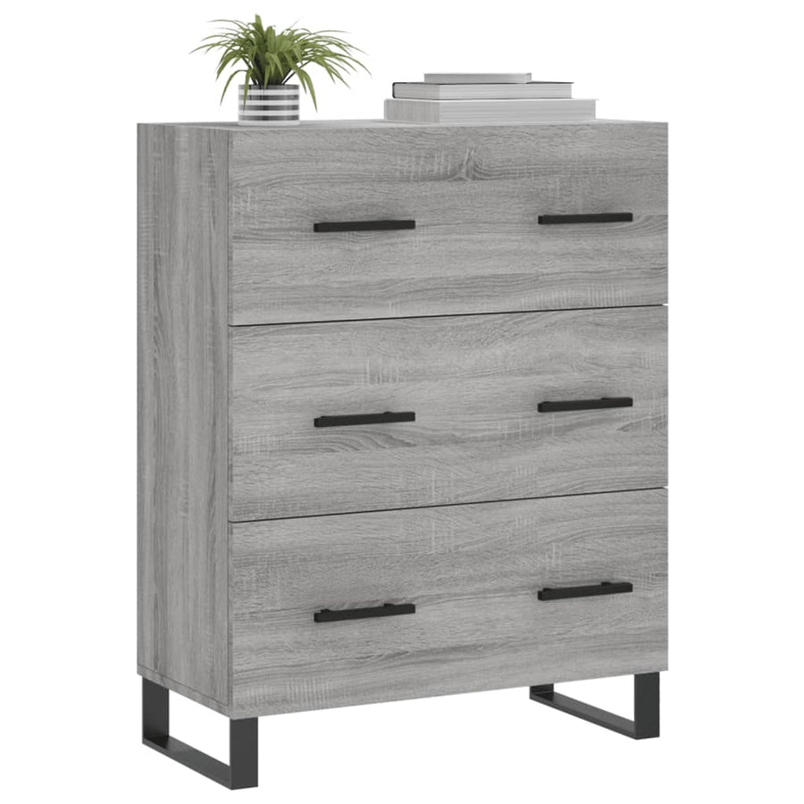 Dressoir 69,5X34X90 Cm Bewerkt Hout Grijs Sonoma Eikenkleurig