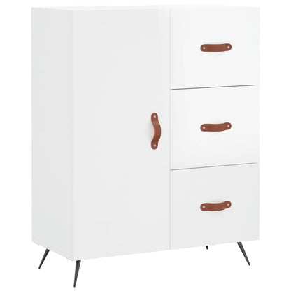 Dressoir 69,5X34X90 Cm Bewerkt Hout Hoogglans Wit