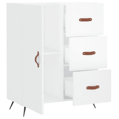 Dressoir 69,5X34X90 Cm Bewerkt Hout Hoogglans Wit