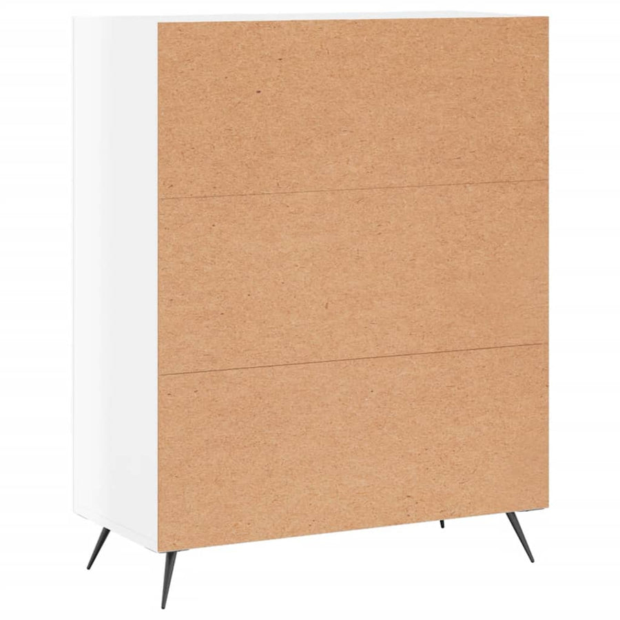 Dressoir 69,5X34X90 Cm Bewerkt Hout Hoogglans Wit