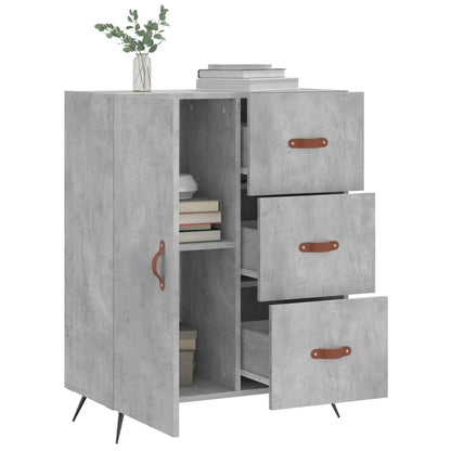 Dressoir 69,5X34X90 Cm Bewerkt Hout Betongrijs