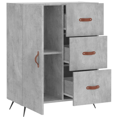 Dressoir 69,5X34X90 Cm Bewerkt Hout Betongrijs
