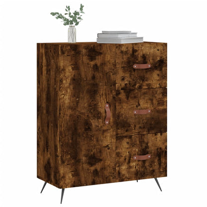 Dressoir 69,5X34X90 Cm Bewerkt Hout Gerookt Eikenkleurig