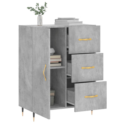 Dressoir 69,5X34X90 Cm Bewerkt Hout Betongrijs
