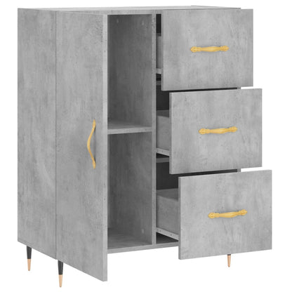Dressoir 69,5X34X90 Cm Bewerkt Hout Betongrijs