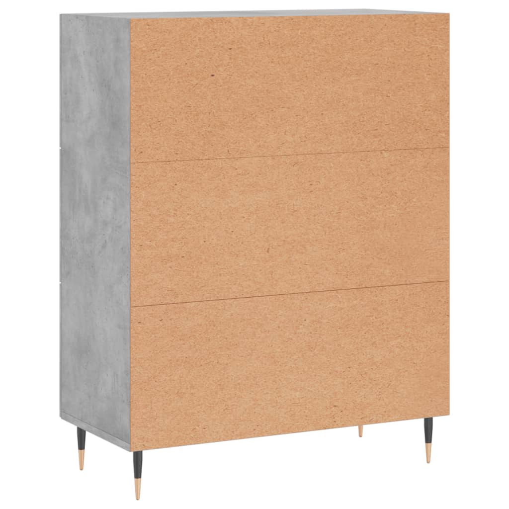 Dressoir 69,5X34X90 Cm Bewerkt Hout Betongrijs