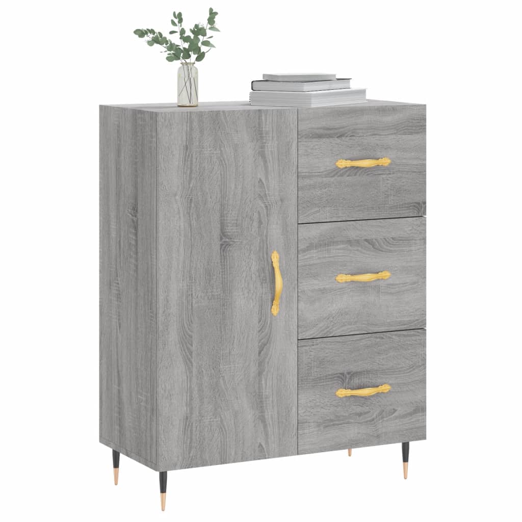 Dressoir 69,5X34X90 Cm Bewerkt Hout Grijs Sonoma Eikenkleurig