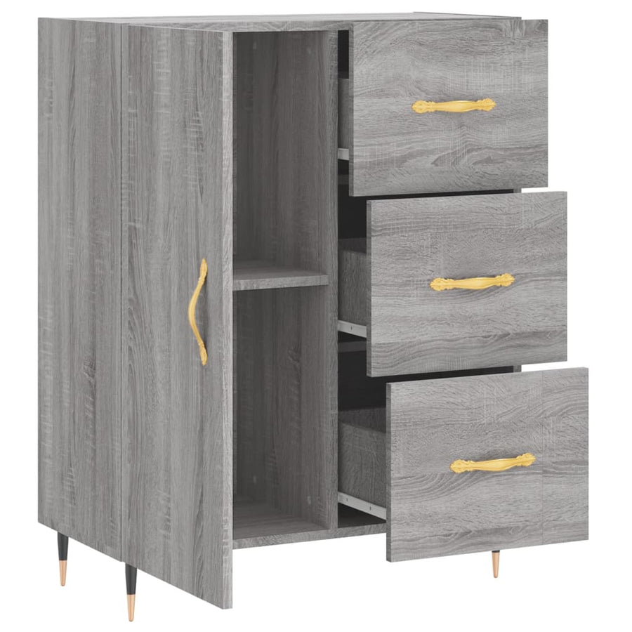 Dressoir 69,5X34X90 Cm Bewerkt Hout Grijs Sonoma Eikenkleurig