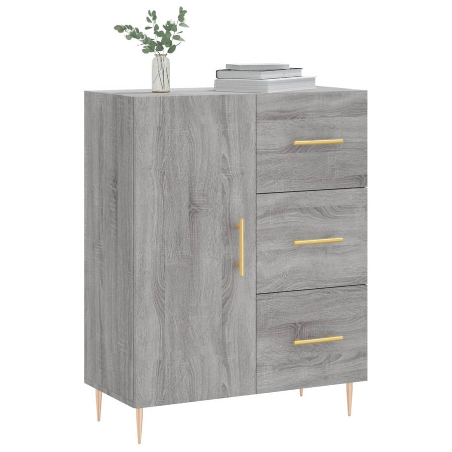Dressoir 69,5X34X90 Cm Bewerkt Hout Grijs Sonoma Eikenkleurig