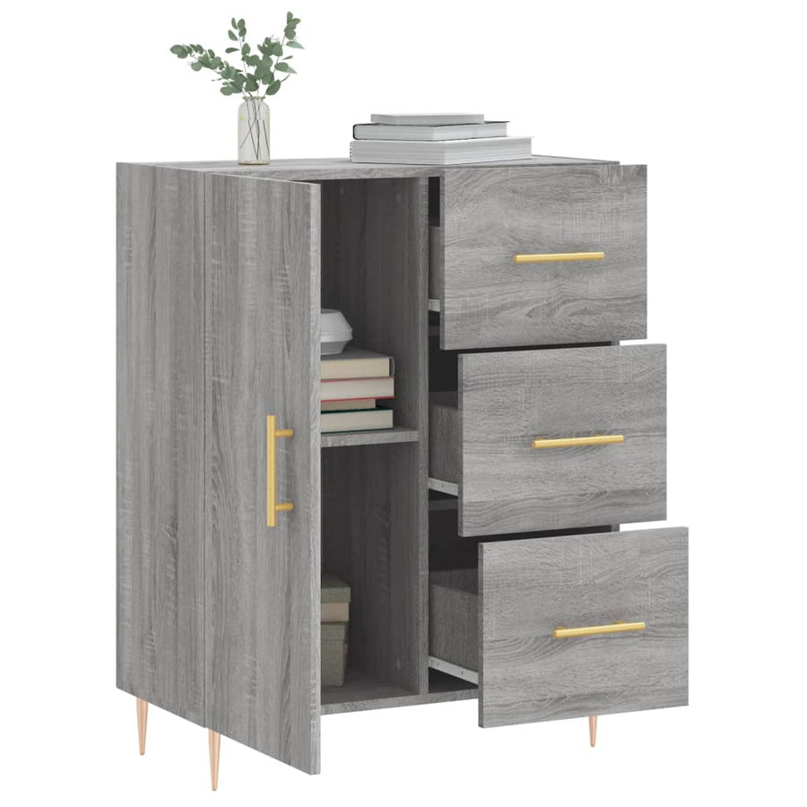 Dressoir 69,5X34X90 Cm Bewerkt Hout Grijs Sonoma Eikenkleurig