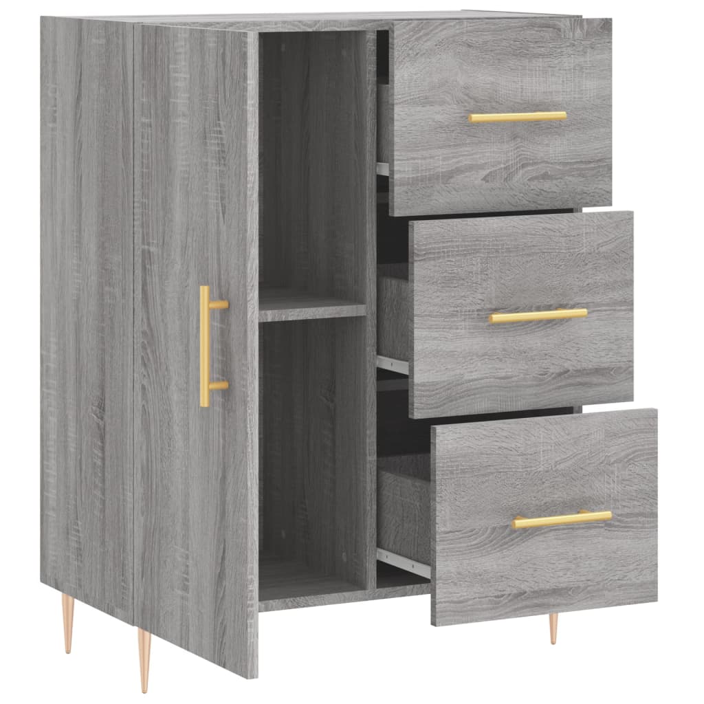 Dressoir 69,5X34X90 Cm Bewerkt Hout Grijs Sonoma Eikenkleurig