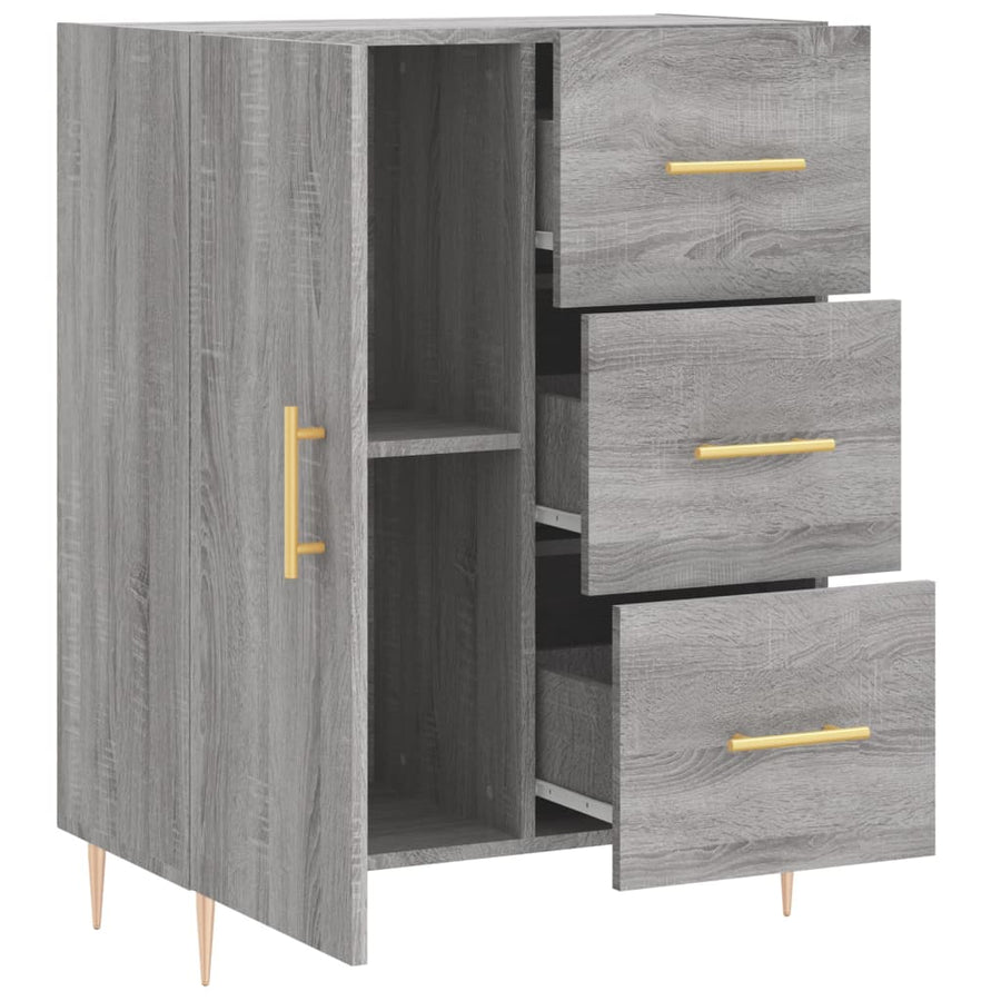 Dressoir 69,5X34X90 Cm Bewerkt Hout Grijs Sonoma Eikenkleurig